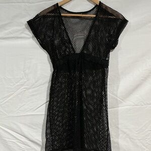 Chic Black Mesh Swim Cover-Up